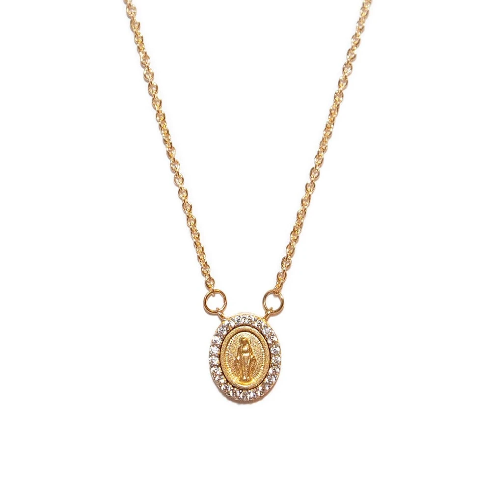 Oval Milagrosa Sparkling Border Necklace