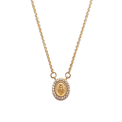Oval Milagrosa Sparkling Border Necklace