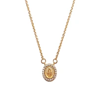 Oval Milagrosa Sparkling Border Necklace
