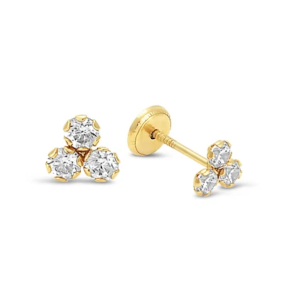 Trio Zirconias Stud Earrings