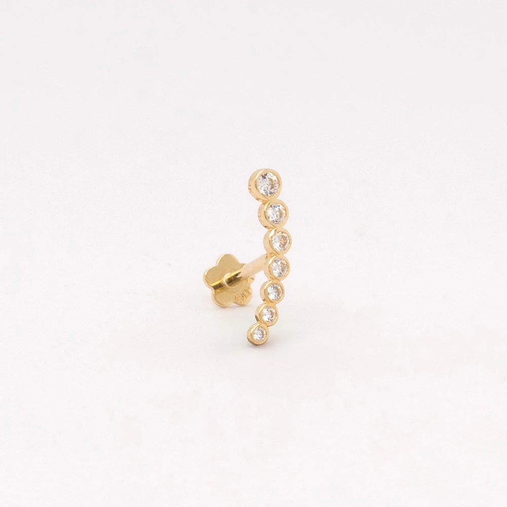 Bezel Zirconia Gradient Climber Cartilage Single Earring