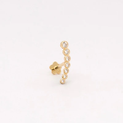 Bezel Zirconia Gradient Climber Cartilage Single Earring