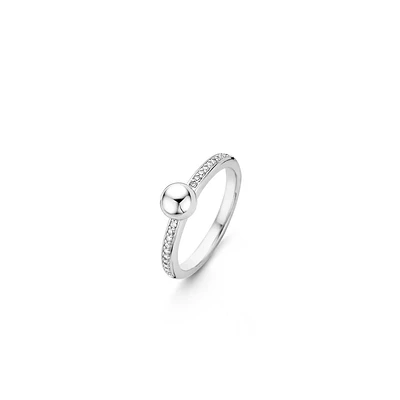 Silver Ball Zirconia Ring