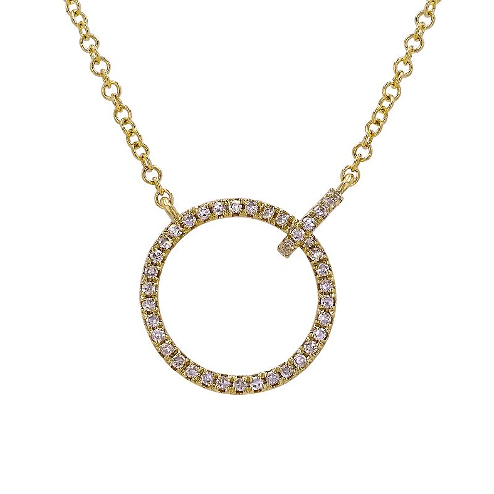 Open Circle Interlocking Diamonds Necklace