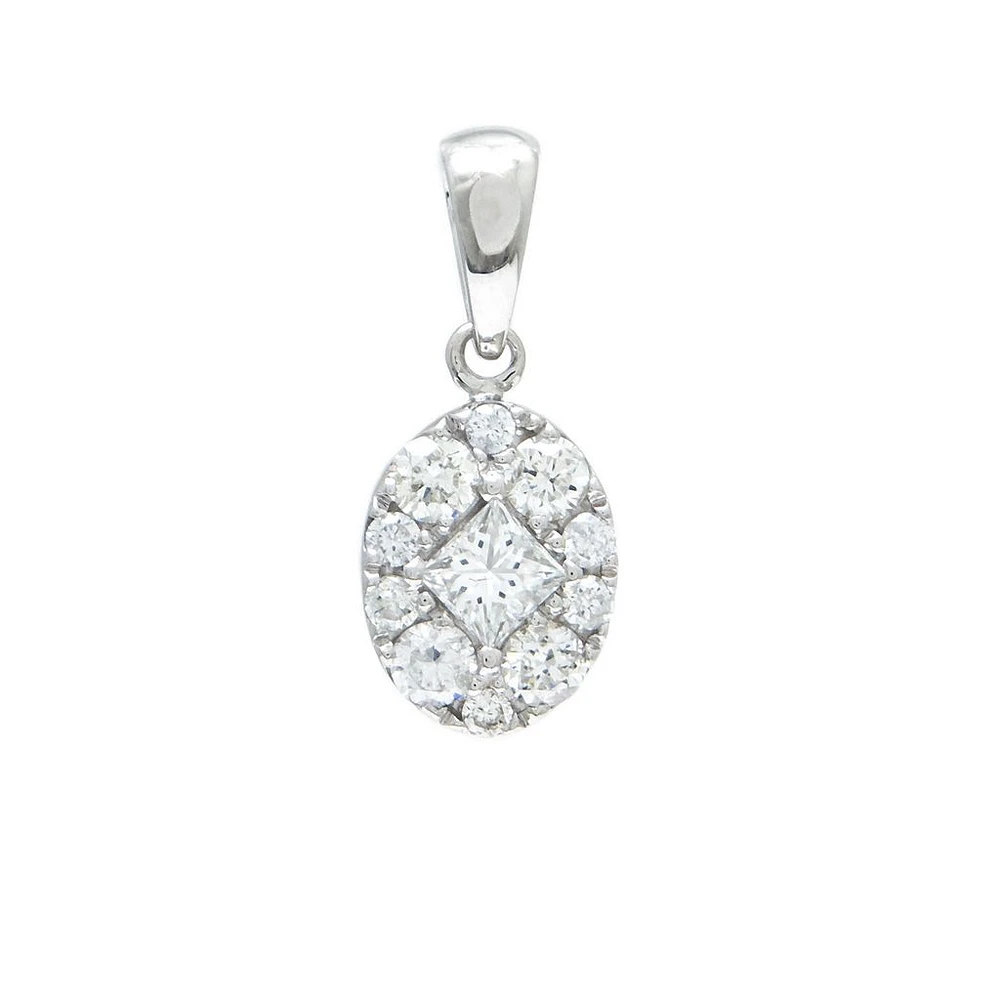 Oval Illusion .39ct Diamond Pendant