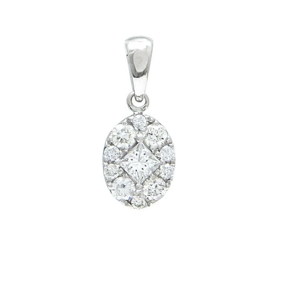 Oval Illusion .39ct Diamond Pendant