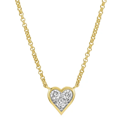 Three Stone Heart Diamonds Heart Necklace