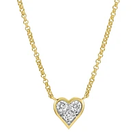Three Stone Heart Diamonds Heart Necklace