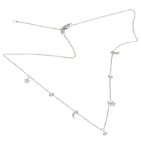 Moon and Stars Dangle Diamonds Necklace