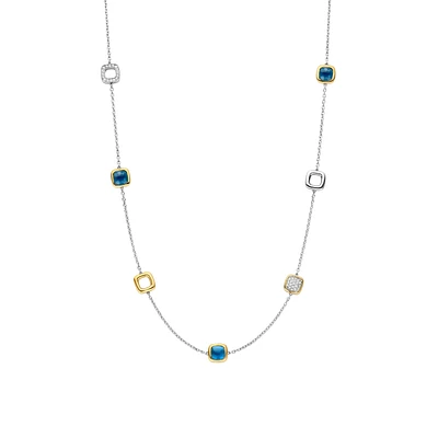 Cushion Blue Mix Necklace