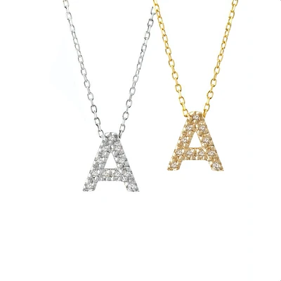 7mm Diamond Initial Necklace