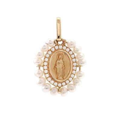 Milagrosa Pearl and Diamond 13MM Pendant