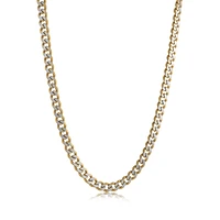 Diamond Cut Two Tone Cuban 5.5MM Chain 23''