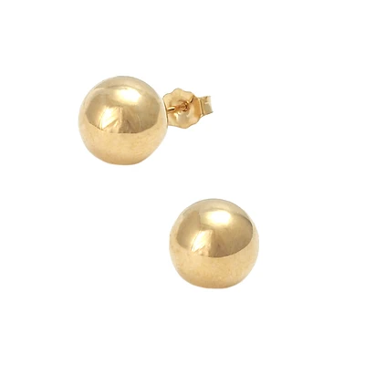10mm Yellow Gold Ball Earrings
