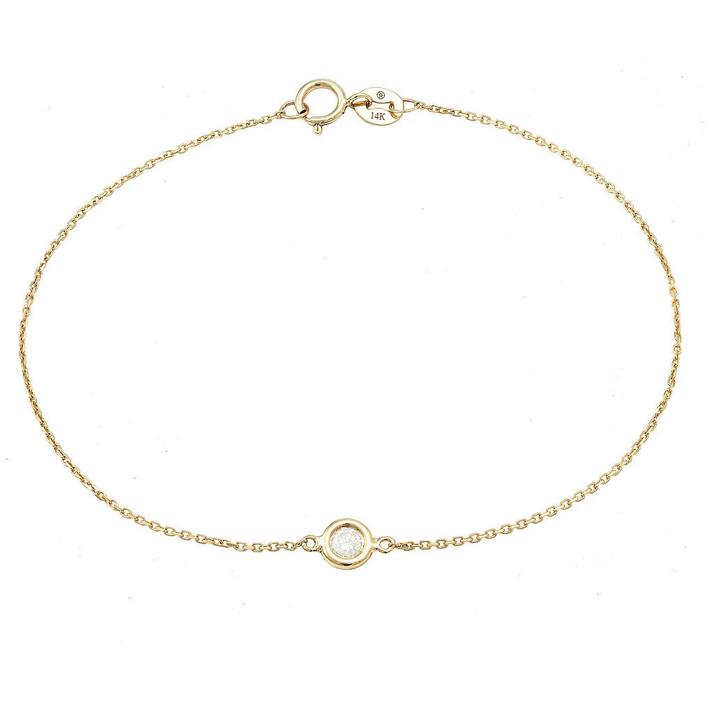 Bezel Set .09ct Diamond Bracelet