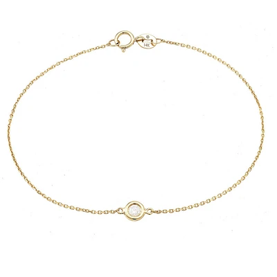 Bezel Set .09ct Diamond Bracelet