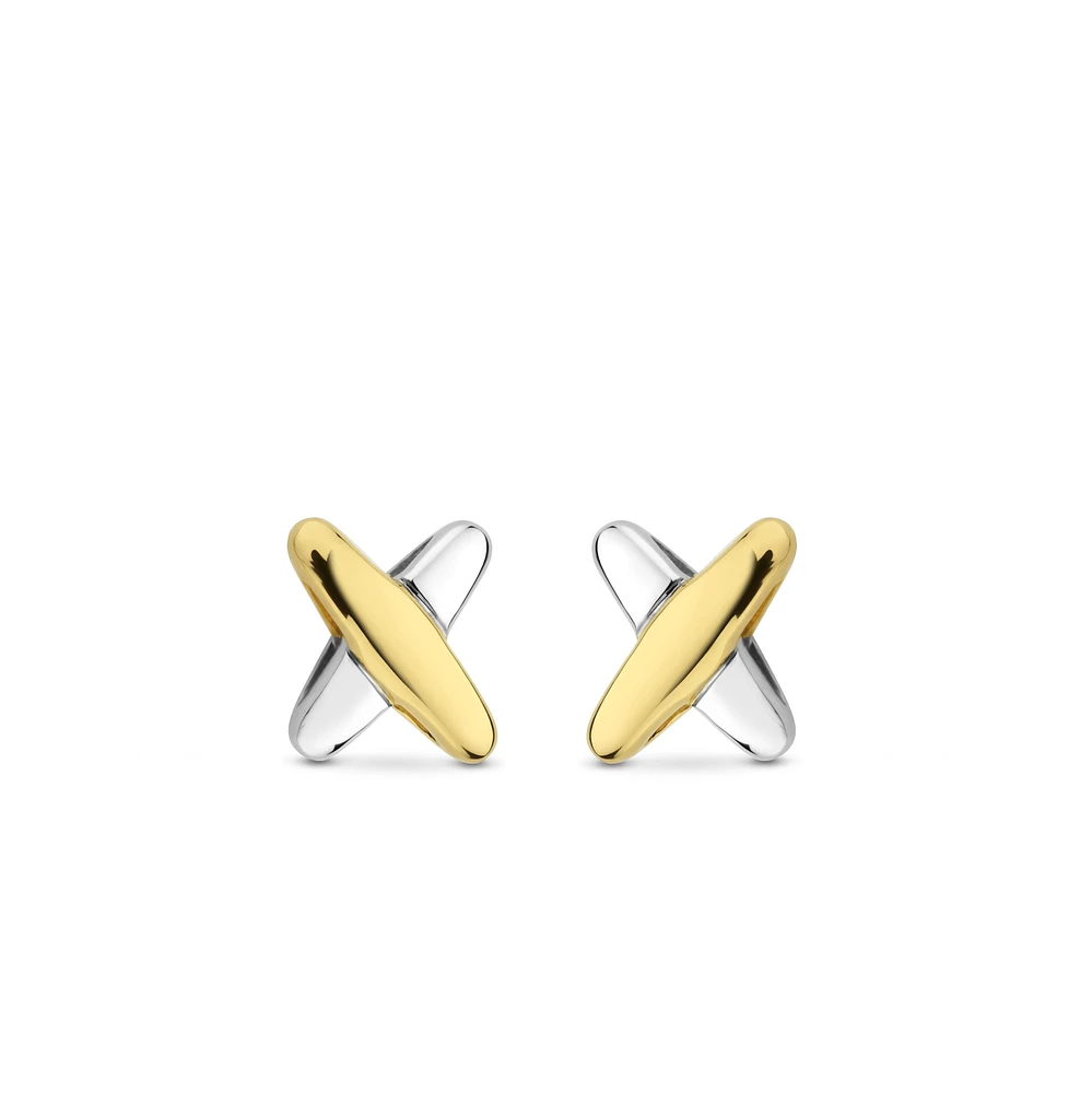 XOXO Two Tone Stud Earrings
