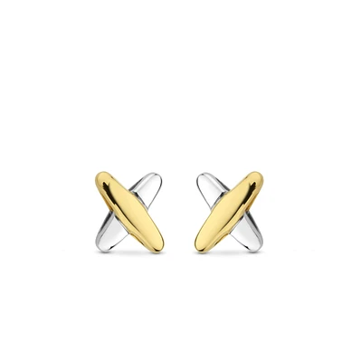 XOXO Two Tone Stud Earrings