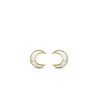 Moon Mother Pearl Stud Earrings