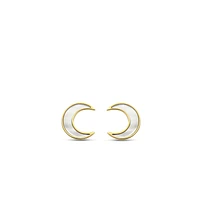 Moon Mother Pearl Stud Earrings