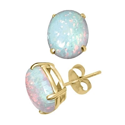 Oval Opal 10MM Stud Earrings