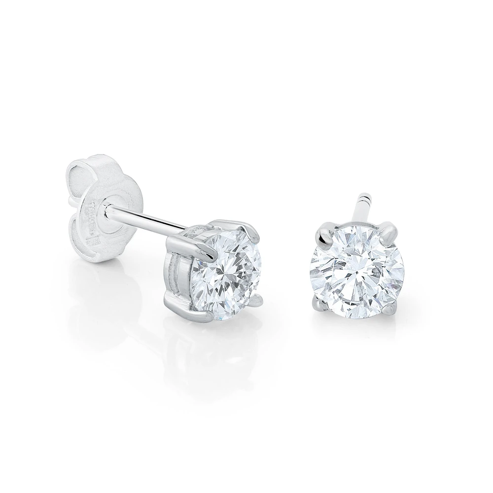 Clear 4MM Zirconia Stud Earrings