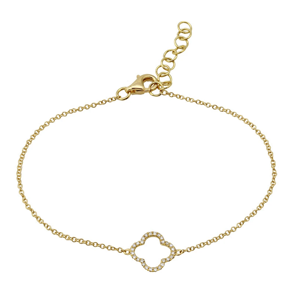 Clover Outline Diamond Bracelet
