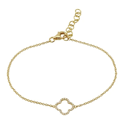 Clover Outline Diamond Bracelet
