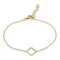 Clover Outline Diamond Bracelet