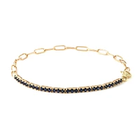 Half Paper Clip Precious Stones Bracelet