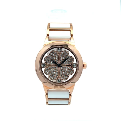 Heart 4 Heart White Ceramic and Rose Watch