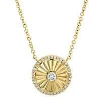 Fluted Circle Diamond Necklace