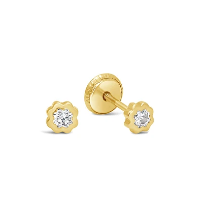 Clover and Zirconias Stud Earrings