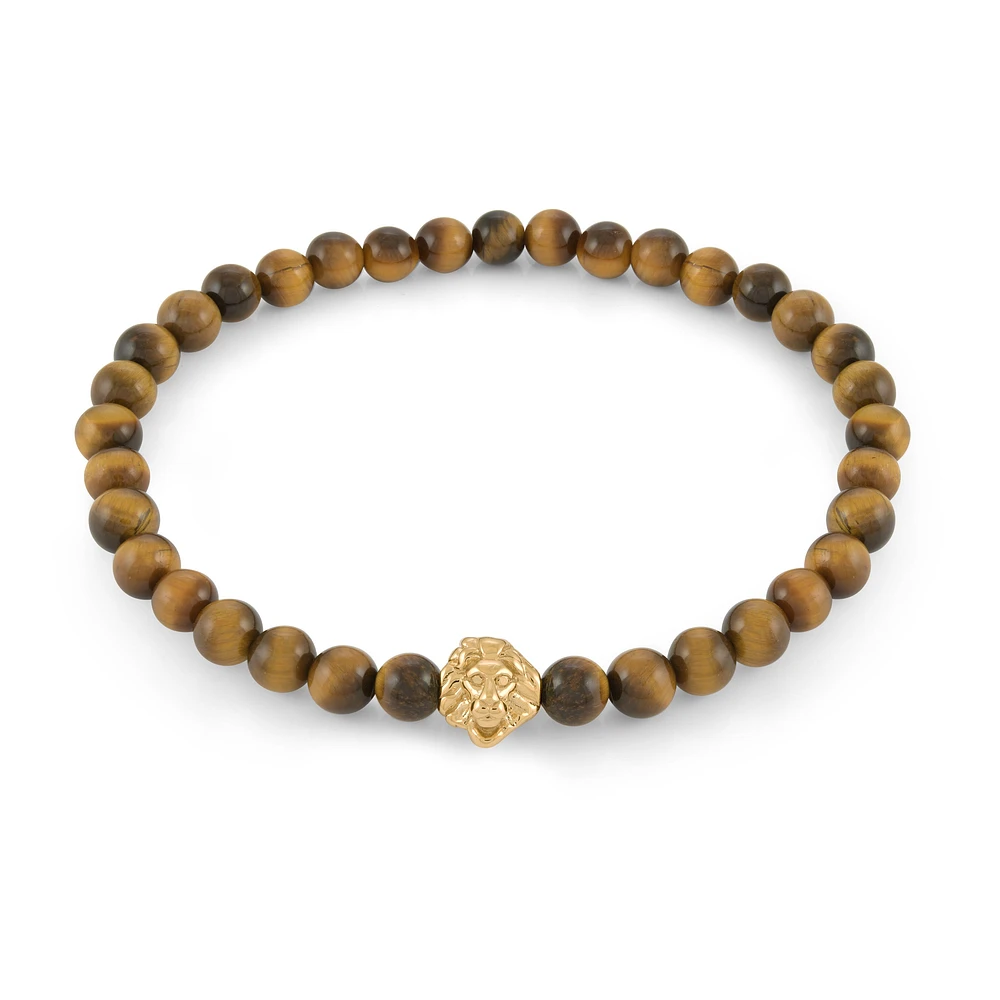 King of the Pack Yellow IP Tiger Eye Bracelet