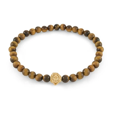 King of the Pack Yellow IP Tiger Eye Bracelet