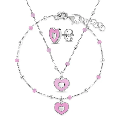 Kids Groovy Heart Jewelry Set