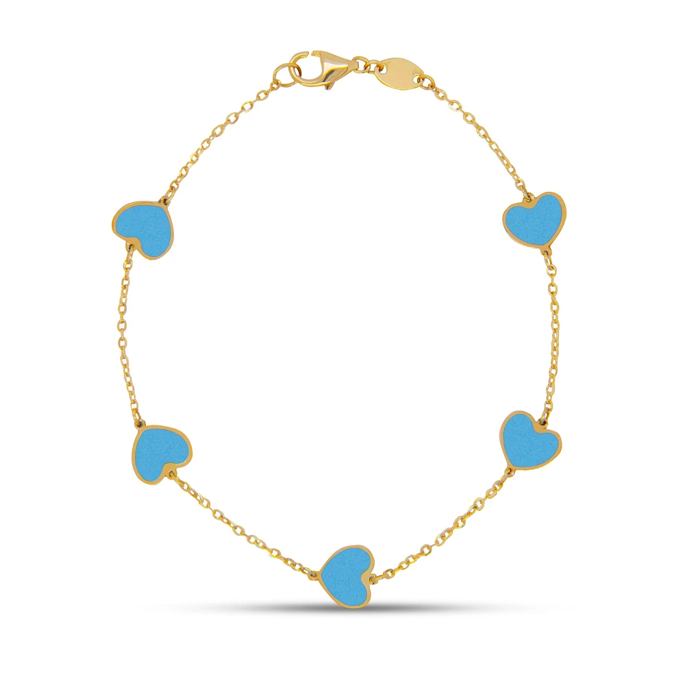 Heart Inlay Turquoise Bracelet