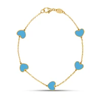 Heart Inlay Turquoise Bracelet