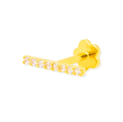Pave Bar Cartilage Single Earring