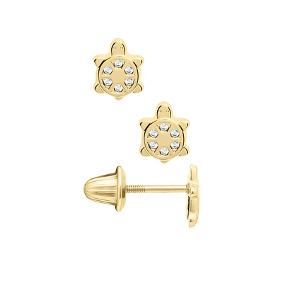 Turtle Sparkle Kids Stud Earrings
