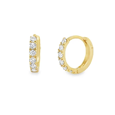 Basic Zirconia 10MM Huggie Earrings