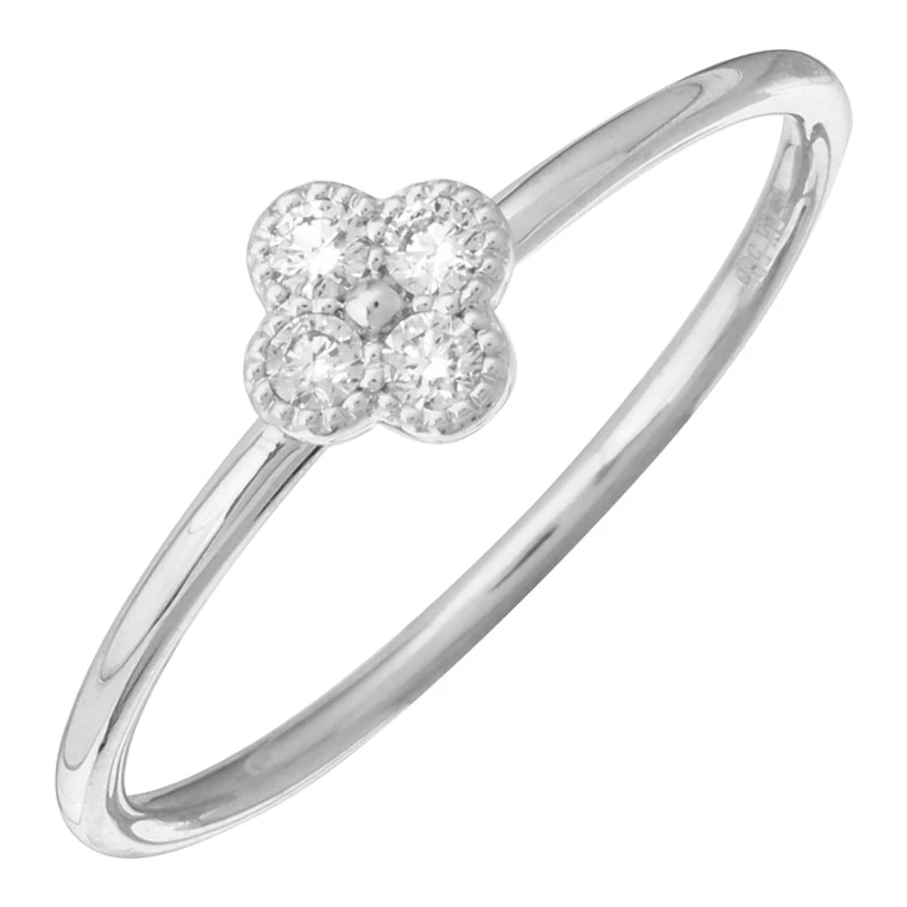 Clover Diamond Ring 14KW