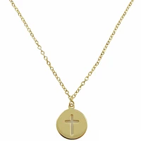 Cutout Cross Disk Necklace