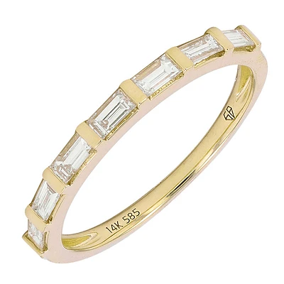Baguette Sideways .37CT Diamond Ring 14KY