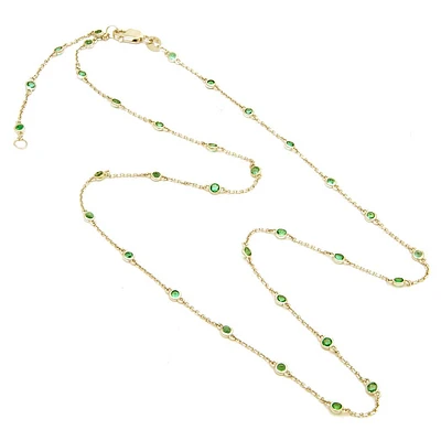 Emerald By The Yard Necklace 14KY