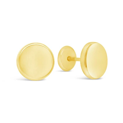 6MM Flat Button Stud Earrings