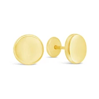 6MM Flat Button Stud Earrings