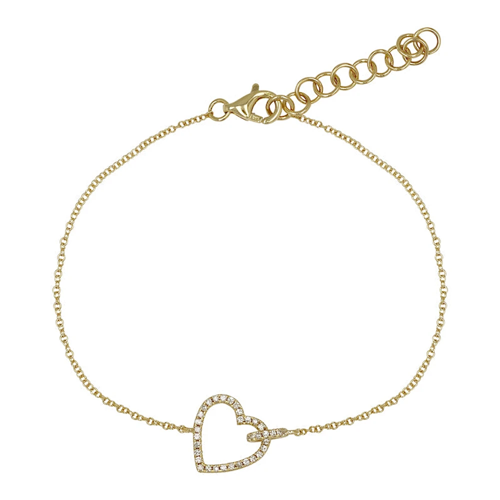 Open Heart Diamond Bracelet