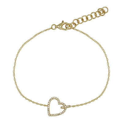 Open Heart Diamond Bracelet
