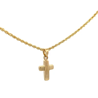 12MM Puff Cross Pendant